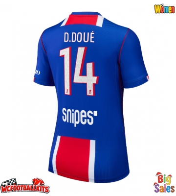 Paris Saint-Germain Desire Doue #14 Replica Home Stadium Shirt for Women 2026-27 Short Sleeve
